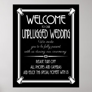 Art Deco unplugged wedding GATSBY print