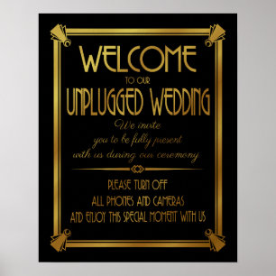 Art Deco unplugged wedding GATSBY print GOLD