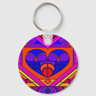 Art Deco Valentine Heart Key Ring