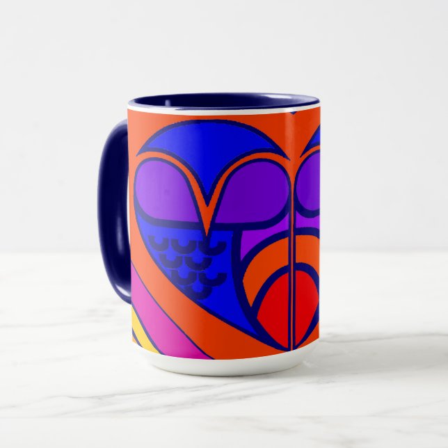 Art Deco Valentine Heart Mug (Front Left)