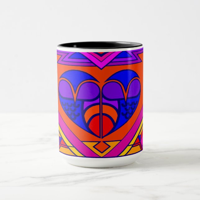 Art Deco Valentine Heart Mug (Center)