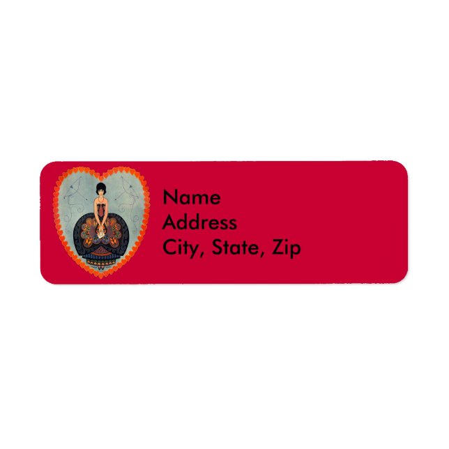Art Deco Valentine Return Address Label (Front)
