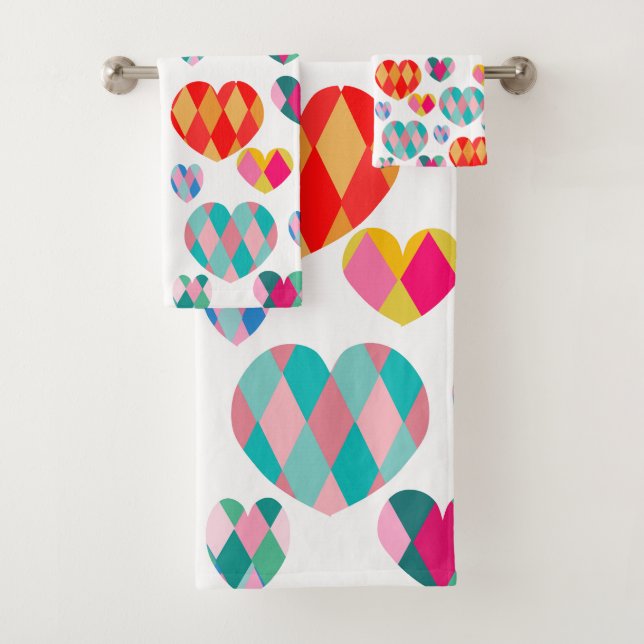 Art Deco Valentine's Bath Towel Set (Insitu)