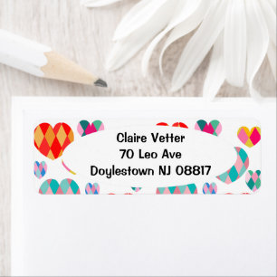 Art Deco Valentine's Return Address Label