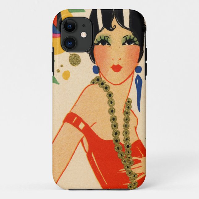 Art Deco Vamp, 1920s Flapper Case-Mate iPhone Case (Back)