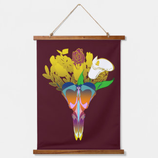 Art Deco Vase with Golden Flowers Hanging Tapestry