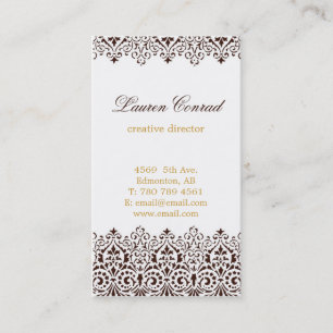 Art Deco Vertical Business Card with Monogram
