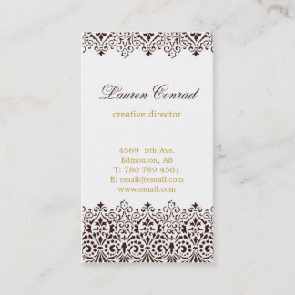 Art Deco Vertical Business Card with Monogram