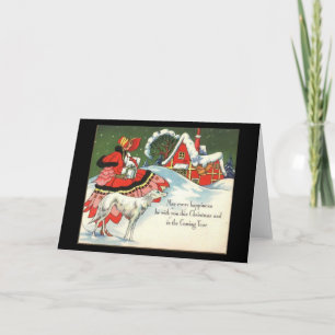 Art Deco Victorian Style Christmas Greeting Holiday Card