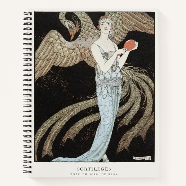Art Deco Vintage 1920s Fashion Flapper Phoenix Notebook (Front)