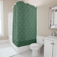 Art Deco Vintage Abstract Geometric Green and Gold