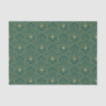 Art Deco Vintage Abstract Geometric Green and Gold Tissue Paper<br><div class="desc">Elegant Art Deco pattern</div>