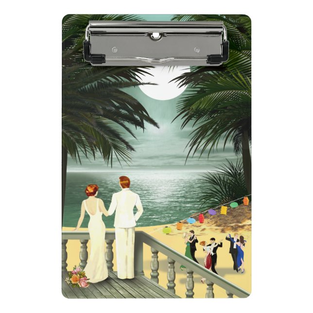 Art Deco Vintage Beach Mini Clipboard (Front)