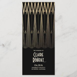 Art Deco Vintage Black and Gold Wedding Programs