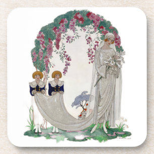Art Deco Vintage Bride  Coaster