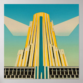Art Deco Vintage Building Poster 2