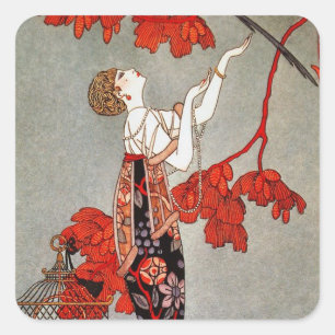 Art deco vintage decor Square Sticker