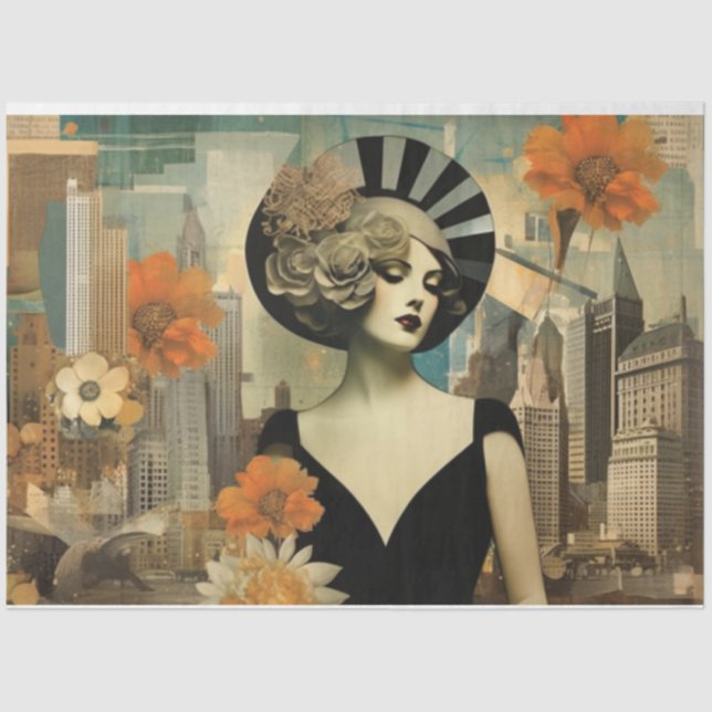 Art Deco Vintage Decoupage Tissue Paper (Front)