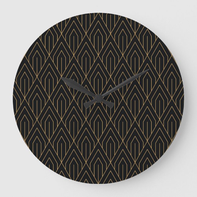 Art Deco: vintage geometric wallpaper. Large Clock (Front)