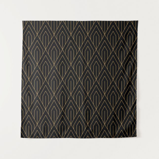 Art Deco: vintage geometric wallpaper. Tapestry (Front)