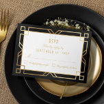 Art Deco Vintage Gold Black Frame RSVP Card<br><div class="desc">Elevate your wedding stationery with our Luxurious Art Deco RSVP Response Card. This elegant card features a faux gold and black vintage frame on a white background, exuding timeless charm. While the gold offers stunning opulence, it's printed flat for a luxurious look without actual metallic foil. Designed to match our...</div>