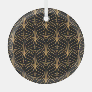 Art Deco, vintage minimalistic pattern. Glass Tree Decoration