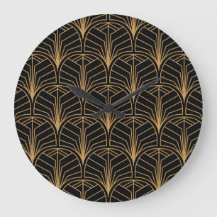 Art Deco, vintage minimalistic pattern. Large Clock