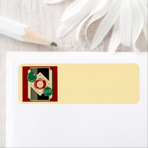Art Deco Vintage Ornaments Christmas Return Address Label