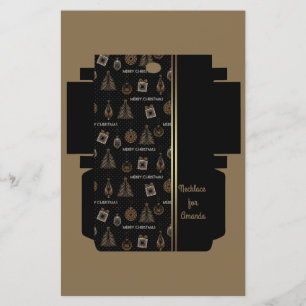 Art deco vintage retro black design tree gift box
