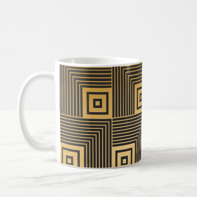 Art Deco Vintage Wallpaper Pattern Coffee Mug (Left)