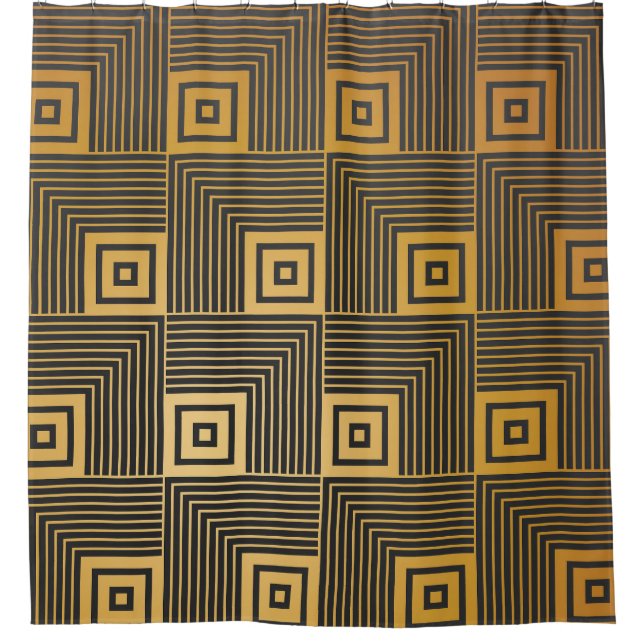 Art Deco Vintage Wallpaper Pattern Shower Curtain (Front)