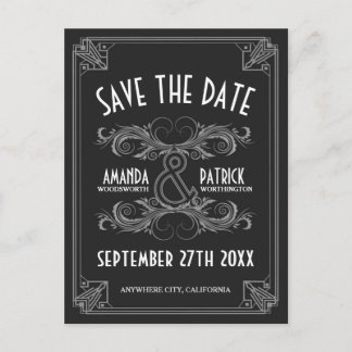 Art Deco Vintage Wedding Save the Date Cards