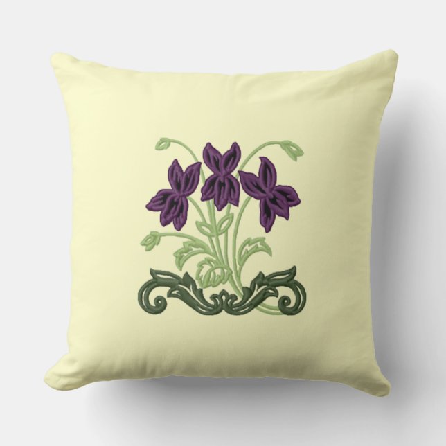 Art Deco Violets Cushion (Front)