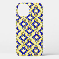 Art Deco Wallpaper Pattern, Beige and Blue
