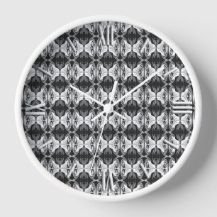 Art Deco wallpaper pattern - black and white Clock