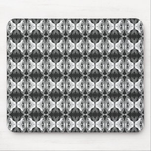 Art Deco wallpaper pattern - black and white Mouse Pad