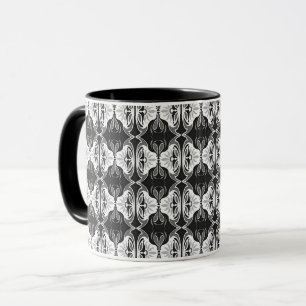 Art Deco wallpaper pattern - black and white Mug