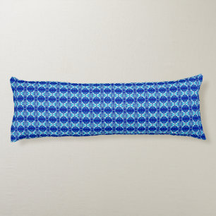 Art Deco wallpaper pattern - cobalt blue and white Body Cushion