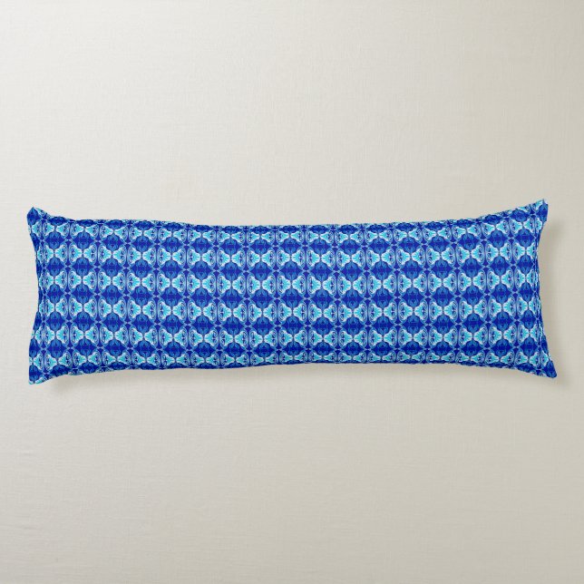 Art Deco wallpaper pattern - cobalt blue and white Body Cushion (Back)