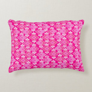 Art Deco Wallpaper Pattern, Fuchsia Pink Decorative Cushion