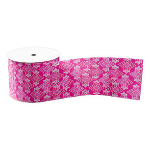 Art Deco Wallpaper Pattern, Fuchsia Pink Grosgrain Ribbon