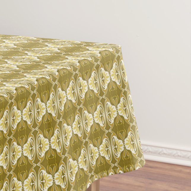 Art Deco wallpaper pattern - gold and white Tablecloth (In Situ)