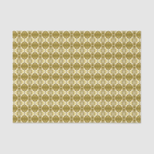 Art Deco wallpaper pattern - gold and white Tissue Paper (Front)