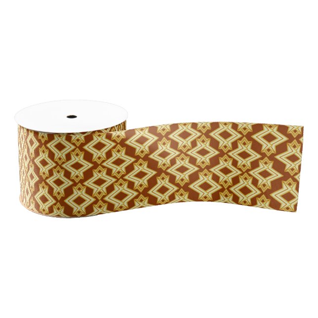 Art Deco Wallpaper Pattern, Golden Brown Grosgrain Ribbon (Spool)