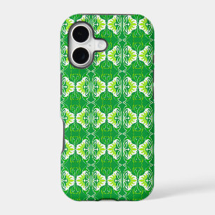 Art Deco wallpaper pattern - green and white
