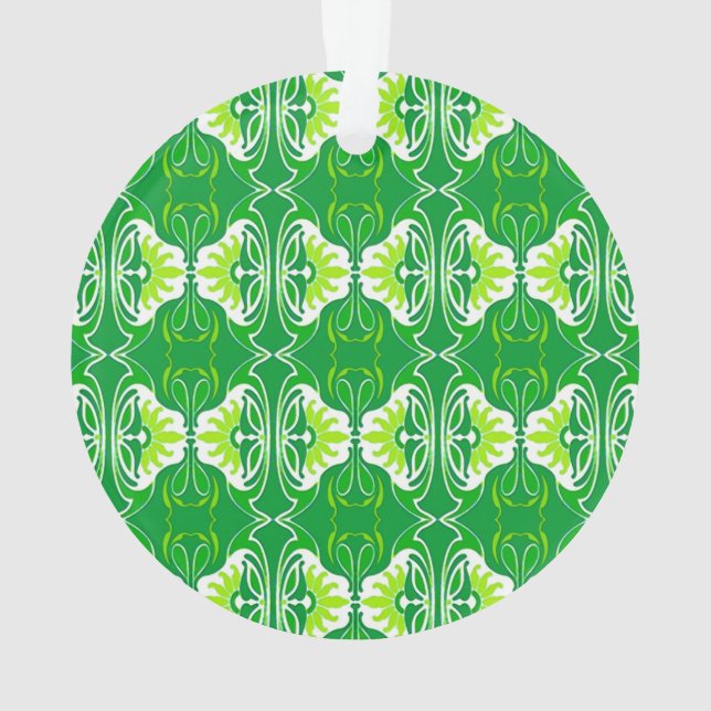 Art Deco wallpaper pattern - green and white Ornament (Back)