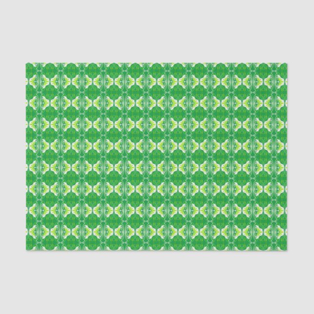 Art Deco wallpaper pattern - green and white Tissue Paper (Front)