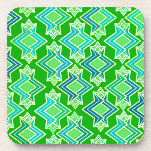 Art Deco Wallpaper Pattern, Jade Green Coaster