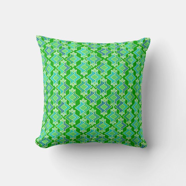 Art Deco Wallpaper Pattern, Jade Green Cushion (Front)