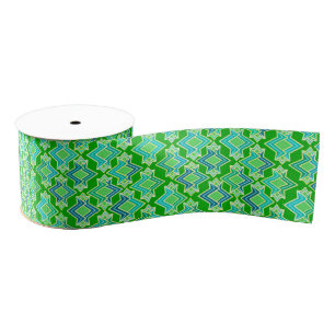 Art Deco Wallpaper Pattern, Jade Green Grosgrain Ribbon